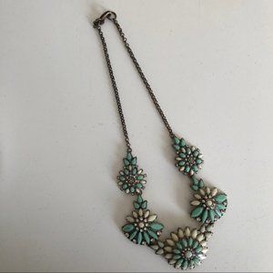 J Crew Turquoise Cream Statement Necklace
